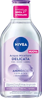 Acqua micellare 5in1 viso, occhi e labbra per pelli sensibili, 400 ml