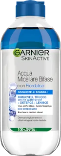 Acqua micellare bifase SKINACTIVE con fiordaliso occhi e pelli sensibili, 400 ml