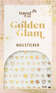 Adesivi unghie Golden Glam, 72 pz