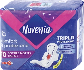 Assorbenti comfort e protezione sottile goodnight+ con ali, 10 pz
