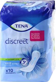 Assorbenti+ discreet extra per incontinenza, 10 pz