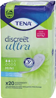 Assorbenti discreet mini per incontinenza, 20 pz