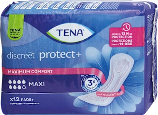 Assorbenti discreet protect+ maxi per incontinenza, 12 pz