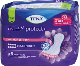 Assorbenti discreet protect+ notte maxi per incontinenza, 6 pz