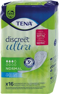 Assorbenti discreet ultra normal per incontinenza, 16 pz
