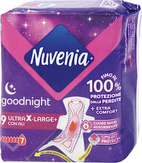 Assorbenti Goodnight ultra x-large+ con ali, 9 pz