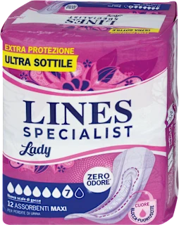 Assorbenti Lady Maxi ripiegati per incontinenza, 12 pz