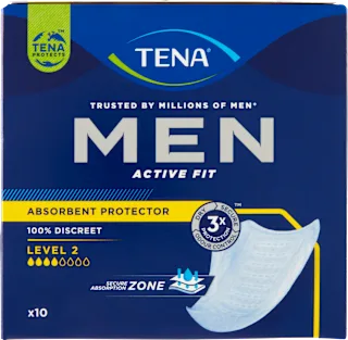 Assorbenti MEN ACTIVE FIT per incontinenza moderata Level 2, 10 pz