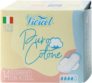 Assorbenti Puro Cotone con ali, 14 pz