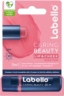 Balsamo labbra e guance colorato Caring Beauty Nude Pink SPF 30, 4,8 g