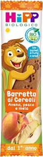 Barretta ai cereali con mela e pesca, 20 g