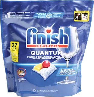 Caps per lavastoviglie Quantum All in 1 al limone, 27 pz