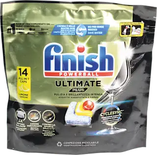 Caps per lavastoviglie Ultimate Plus All in 1 Lemon, 14 pz