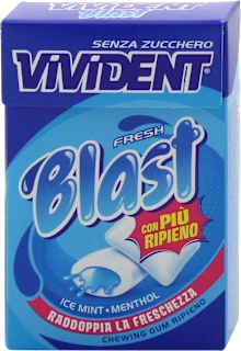 Chewing gum senza zucchero gusto menta e mentolo, 30 g