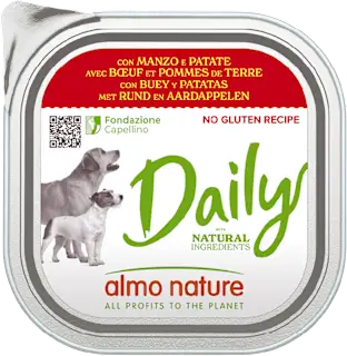 Cibo per cani Daily con manzo e patate, 300 g