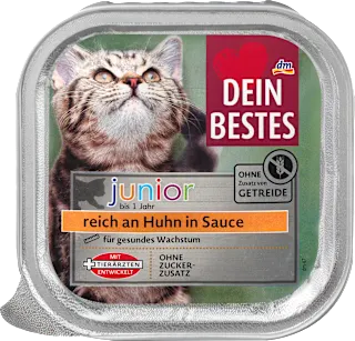 Cibo per gattini junior con pollo in salsa, 100 g
