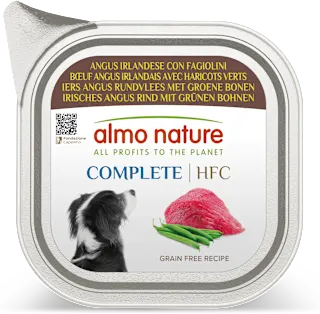 Cibo umido per cani HFC COMPLETE vaschetta con angus irlandese e fagiolini, 85 g