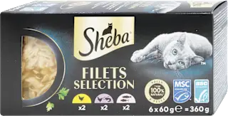 Cibo umido per gatti mix pollo, gamberetti e pesce, 360 g