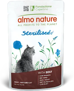 Cibo umido per gatti Sterilised con manzo, 70 g