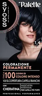 Colorazione permanente 1-4 nero blu, 1 pz