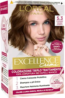 Colorazione permanente castano chiaro dorato 5.3, 1 pz