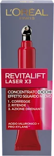 Concentrato occhi effetto sguardo nuovo REVITALIFT LASER X3 con acido ialuronico e pro-xylane, 15 ml
