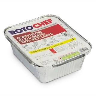 Contenitori in alluminio 2 porzioni, 5 pz