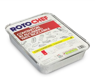Contenitori in alluminio 4 porzioni, 3 pz