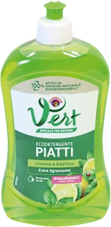 Detergente piatti Vert limone e basilico, 500 ml