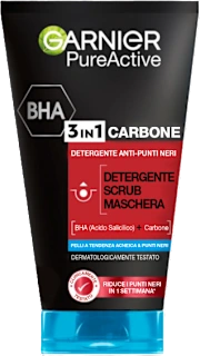 Detergente PureActive 3in1 anti-punti neri carbone e BHA, 150 ml