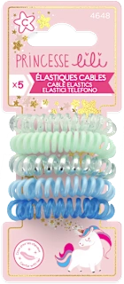 Elastici spirale colorati per capelli, 5 pz