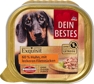Exquisit Cibo per cani con 60% di pollo, 300 g