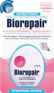 Filo interdentale cerato espandibile per gengive delicate, 1 pz