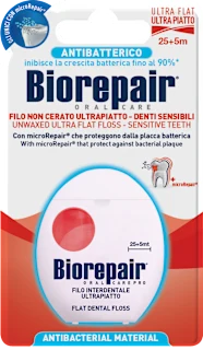 Filo interdentale non cerato ultrapiatto per denti sensibili, 1 pz