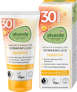 Fluido solare SENSITIV per viso e décolleté SPF30, 50 ml