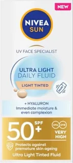 Fluido solare viso con tinta chiara SPF50+, 40 ml
