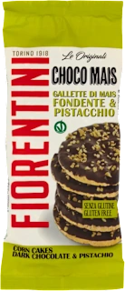 Gallette di mais con cioccolato fondente e pistacchio, 72 g