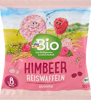 Gallette di riso al lampone bio, 8 mesi+, 35 g