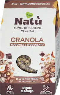 Granola BIO con nocciole e cioccolato, 250 g