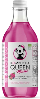 Kombucha gusto ibisco e frutti di bosco a base di tè verde fermentato, 330 ml