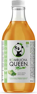 Kombucha gusto lime e menta a base di tè verde fermentato, 330 ml