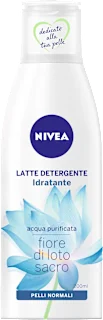 Latte detergente idratante con acqua purificata e fiore di loto sacro, 200 ml