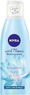 Latte + tonico 2in1 rinfrescante con acqua purificata e fiore di loto sacro, 200 ml