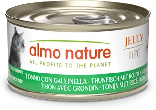 Lattina per gatti HFC con tonno e gallinella, 70 g