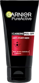 Maschera peel-off PureActive anti-punti neri carbone + BHA, 4 pz