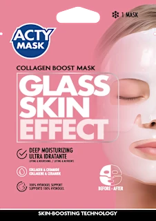 Maschera viso Hydrogel Glass Skin al collagene, 1 pz