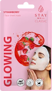 Maschera viso in tessuto illuminante alla fragola, 1 pz