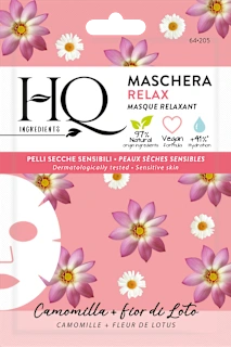 Maschera viso in tessuto relax con camomilla e fior di loto, 1 pz
