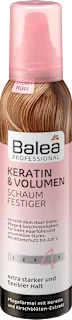 Mousse fissante per capelli con cheratina a effetto volumizzante, 150 ml