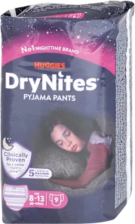 Mutandine assorbenti notte ragazza 8-13 anni (30-48 kg), 9 pz
